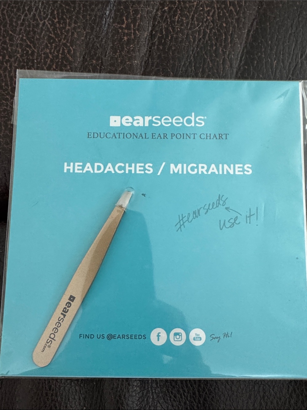 Headaches / Migraines Educational Ear Point Chart - Blue with Beige Applicator